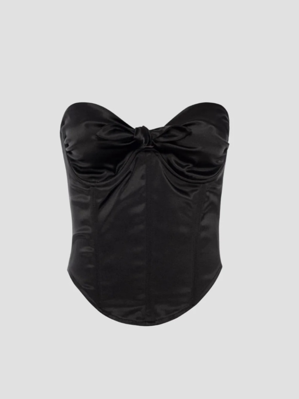 Miaou Carmen Corset - Black Satin Bustier